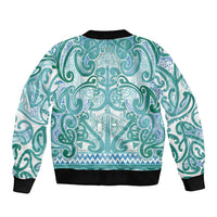 Aotearoa Iwi Ngati Paoa Sleeve Zip Bomber Jacket Maori Wharenui House Tribal Pattern LT9 - Polynesian Pride