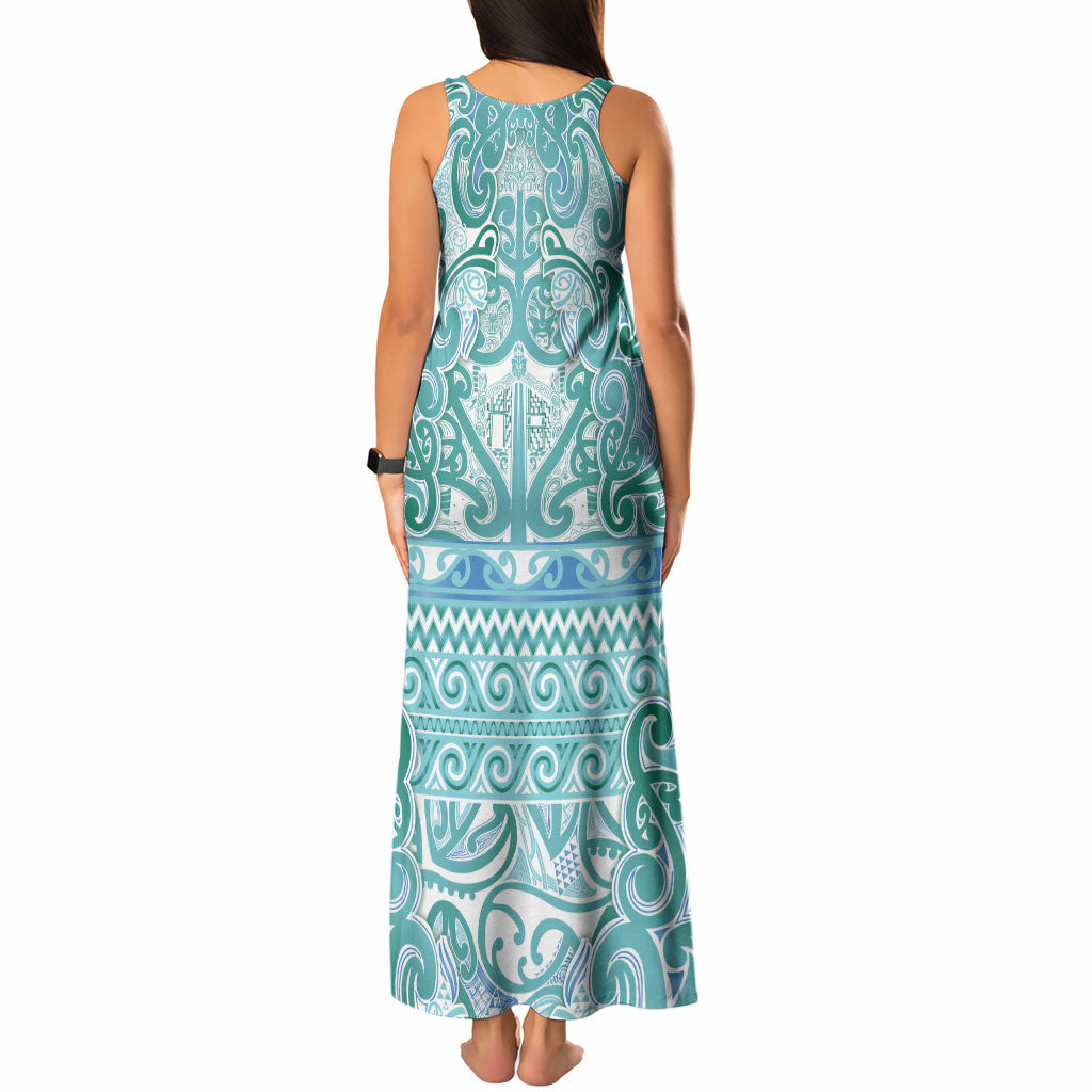 Aotearoa Iwi Ngati Paoa Tank Maxi Dress Maori Wharenui House Tribal Pattern LT9 - Polynesian Pride