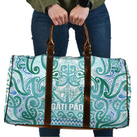 Aotearoa Iwi Ngati Paoa Travel Bag Maori Wharenui House Tribal Pattern LT9 Turquoise - Polynesian Pride