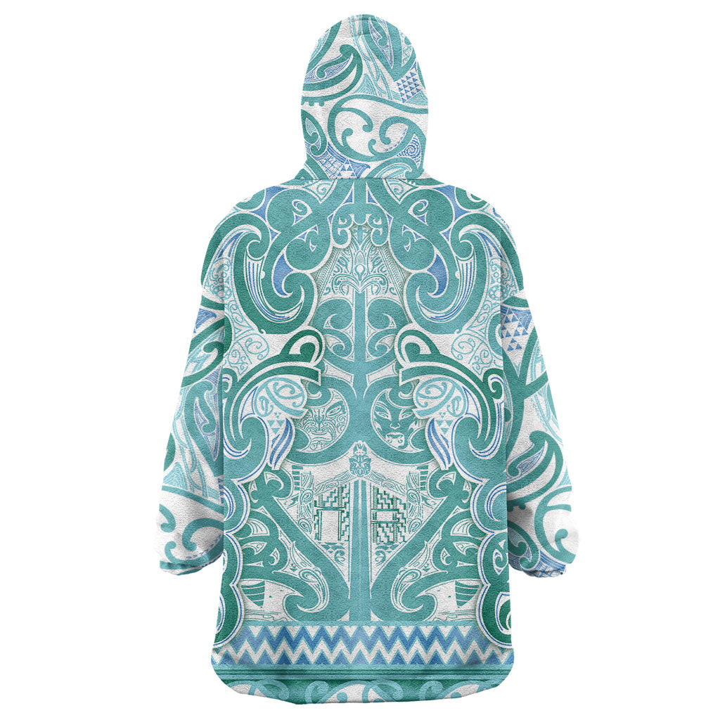 Aotearoa Iwi Ngati Paoa Wearable Blanket Hoodie Maori Wharenui House Tribal Pattern LT9 - Polynesian Pride
