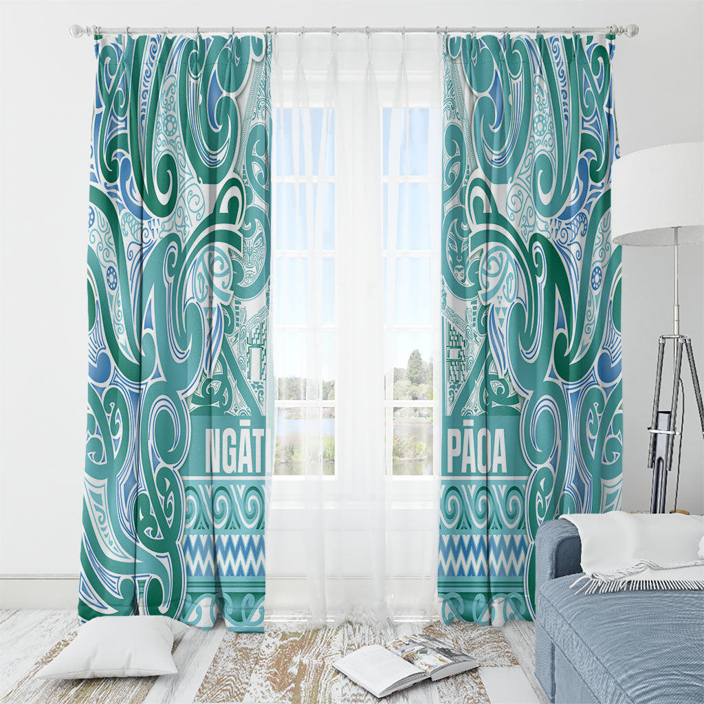 Aotearoa Iwi Ngati Paoa Window Curtain Maori Wharenui House Tribal Pattern LT9 - Polynesian Pride