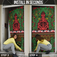 Aotearoa Iwi Ngati Hine Door Cover Maori Wharenui House Tribal Pattern LT9 - Polynesian Pride
