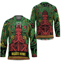 Aotearoa Iwi Ngati Hine Hockey Jersey Maori Wharenui House Tribal Pattern LT9 - Polynesian Pride
