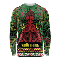 Aotearoa Iwi Ngati Hine Long Sleeve Shirt Maori Wharenui House Tribal Pattern LT9 Unisex Deep Green - Polynesian Pride