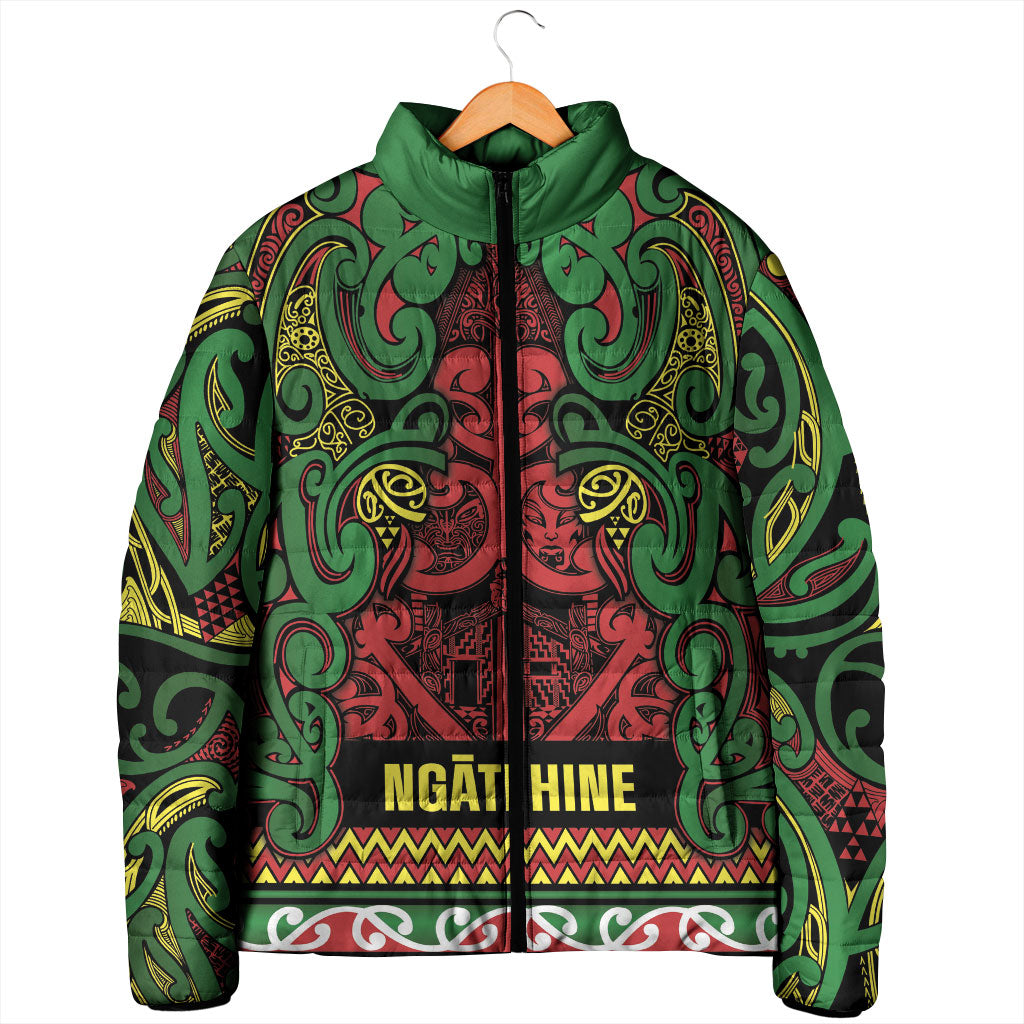 Aotearoa Iwi Ngati Hine Padded Jacket Maori Wharenui House Tribal Pattern LT9 - Polynesian Pride