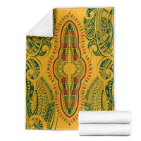Africa Dashiki Blanket African Tribal Art Mixed Polynesian Tattoo Gold Color Unique LT9 - Polynesian Pride