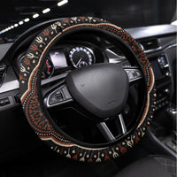 Africa Dashiki Steering Wheel Cover African Tribal Art Mixed Polynesian Tattoo Red Color Unique LT9 Universal Fit Red - Polynesian Pride