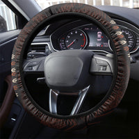 Africa Dashiki Steering Wheel Cover African Tribal Art Mixed Polynesian Tattoo Red Color Unique LT9 - Polynesian Pride