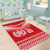 Custom Mate Ma'a Tonga Heritage Area Rug Pacific Tribal Rugby Red Edition LT9 - Polynesian Pride
