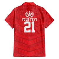 Custom Mate Ma'a Tonga Heritage Family Matching Off Shoulder Short Dress and Hawaiian Shirt Pacific Tribal Rugby Red Edition LT9 - Polynesian Pride