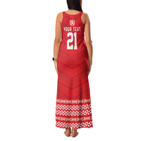 Custom Mate Ma'a Tonga Heritage Family Matching Tank Maxi Dress and Hawaiian Shirt Pacific Tribal Rugby Red Edition LT9 - Polynesian Pride