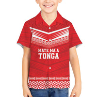 Custom Mate Ma'a Tonga Heritage Hawaiian Shirt Pacific Tribal Rugby Red Edition - Polynesian Pride