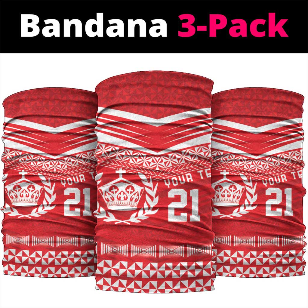 Custom Mate Ma'a Tonga Heritage Neck Gaiter Pacific Tribal Rugby Red Edition - Polynesian Pride