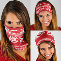 Custom Mate Ma'a Tonga Heritage Neck Gaiter Pacific Tribal Rugby Red Edition LT9 - Polynesian Pride