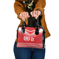 Custom Mate Ma'a Tonga Heritage Shoulder Handbag Pacific Tribal Rugby Red Edition LT9 One Size Red - Polynesian Pride