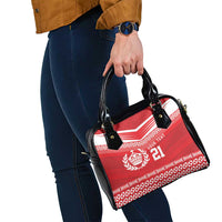 Custom Mate Ma'a Tonga Heritage Shoulder Handbag Pacific Tribal Rugby Red Edition LT9 - Polynesian Pride