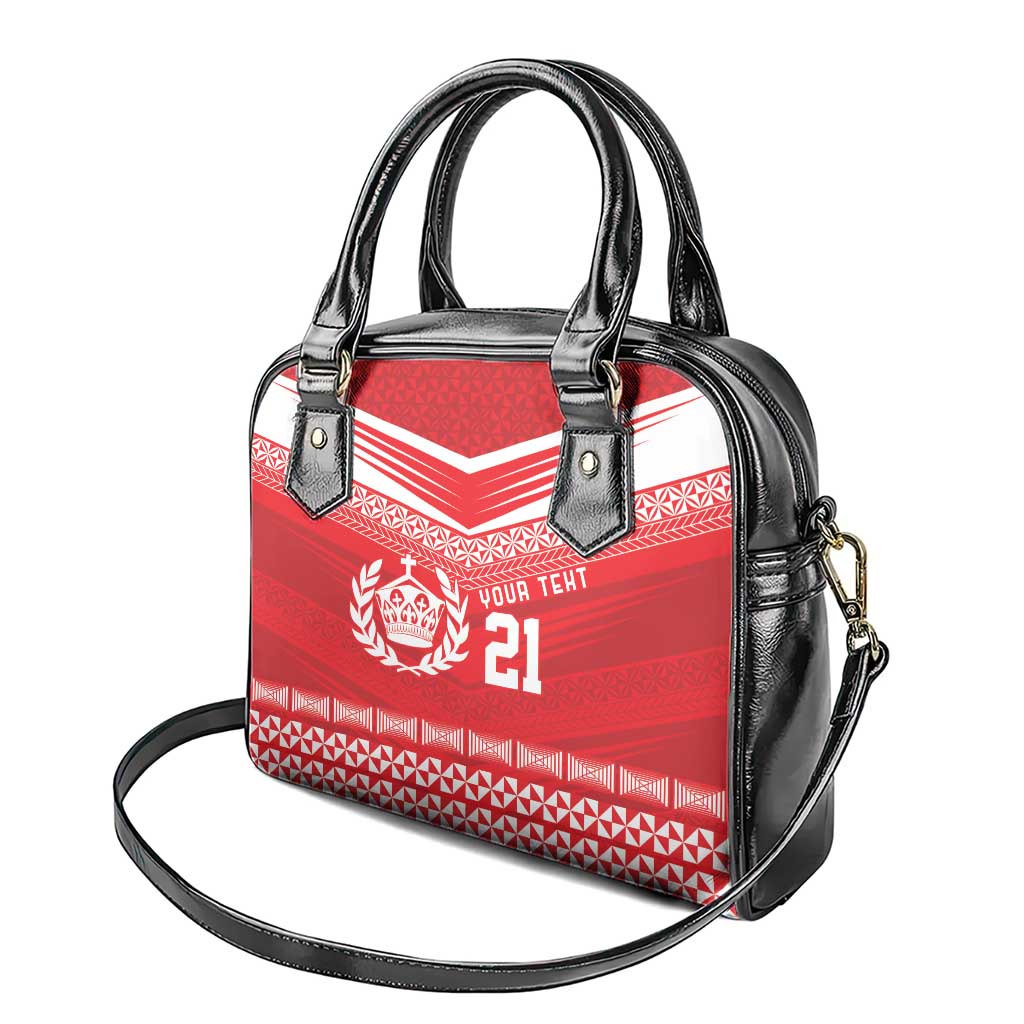 Custom Mate Ma'a Tonga Heritage Shoulder Handbag Pacific Tribal Rugby Red Edition LT9 - Polynesian Pride