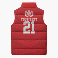 Custom Mate Ma'a Tonga Heritage Sleeveless Puffer Jacket Pacific Tribal Rugby Red Edition - Polynesian Pride