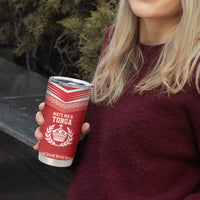 Custom Mate Ma'a Tonga Heritage Tumbler Cup Pacific Tribal Rugby Red Edition - Polynesian Pride