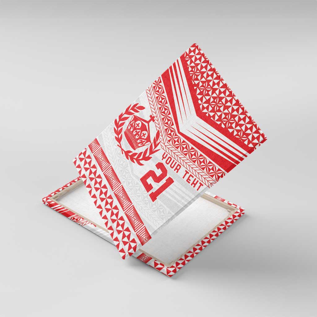 Custom Mate Ma'a Tonga Heritage Canvas Wall Art Pacific Tribal Rugby White Edition LT9 With Frame White - Polynesian Pride