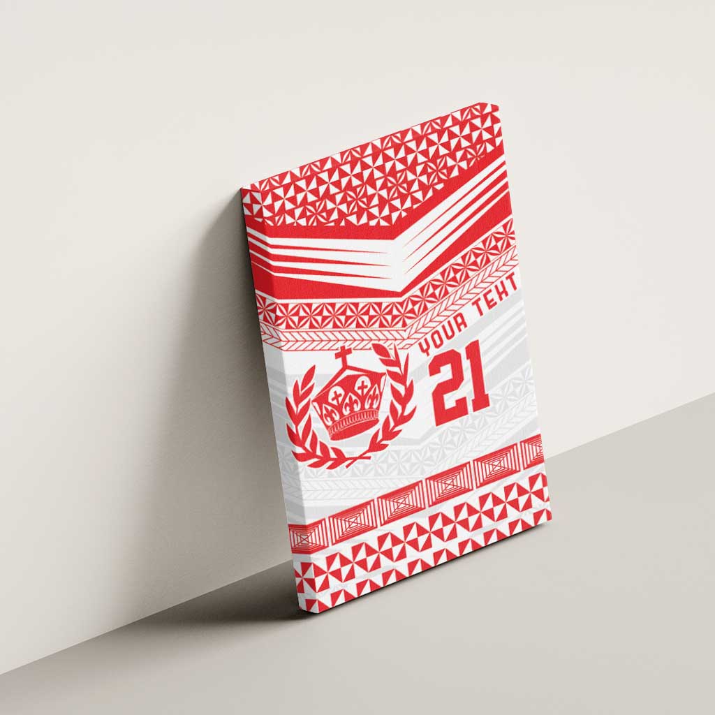 Custom Mate Ma'a Tonga Heritage Canvas Wall Art Pacific Tribal Rugby White Edition LT9 - Polynesian Pride