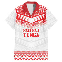 Custom Mate Ma'a Tonga Heritage Family Matching Long Sleeve Bodycon Dress and Hawaiian Shirt Pacific Tribal Rugby White Edition LT9 Dad's Shirt - Short Sleeve White - Polynesian Pride