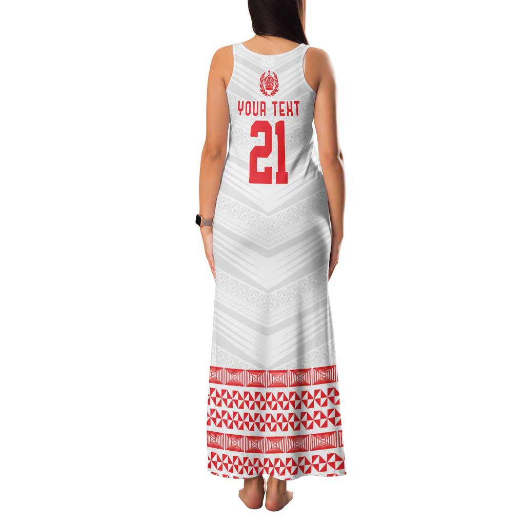 Custom Mate Ma'a Tonga Heritage Family Matching Tank Maxi Dress and Hawaiian Shirt Pacific Tribal Rugby White Edition LT9 - Polynesian Pride