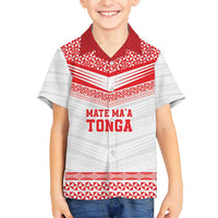 Custom Mate Ma'a Tonga Heritage Family Matching Tank Maxi Dress and Hawaiian Shirt Pacific Tribal Rugby White Edition LT9 Son's Shirt White - Polynesian Pride