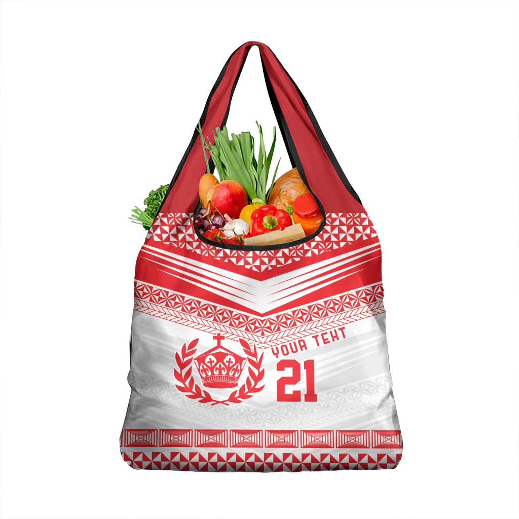 Custom Mate Ma'a Tonga Heritage Grocery Bag Pacific Tribal Rugby White Edition - Polynesian Pride