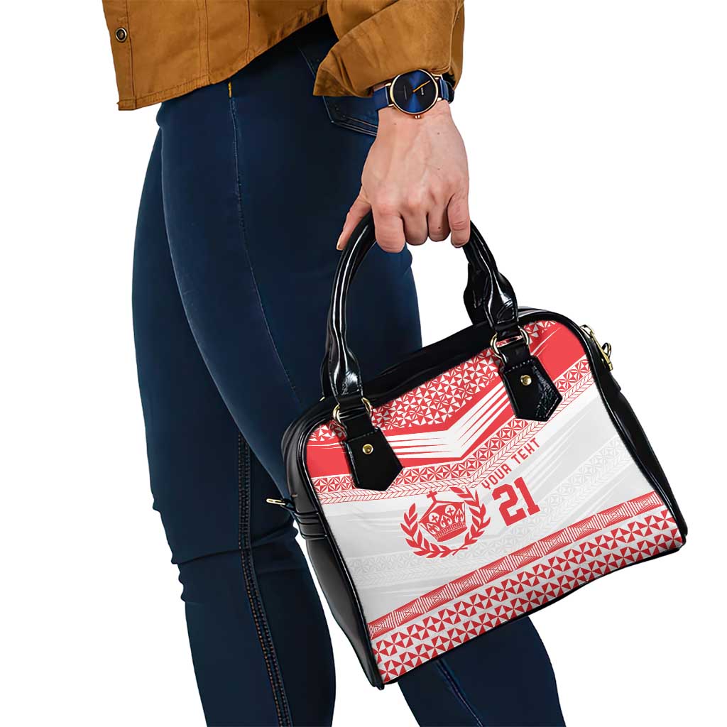 Custom Mate Ma'a Tonga Heritage Shoulder Handbag Pacific Tribal Rugby White Edition LT9 - Polynesian Pride