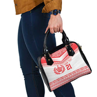Custom Mate Ma'a Tonga Heritage Shoulder Handbag Pacific Tribal Rugby White Edition LT9 - Polynesian Pride