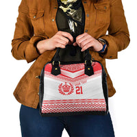 Custom Mate Ma'a Tonga Heritage Shoulder Handbag Pacific Tribal Rugby White Edition LT9 - Polynesian Pride