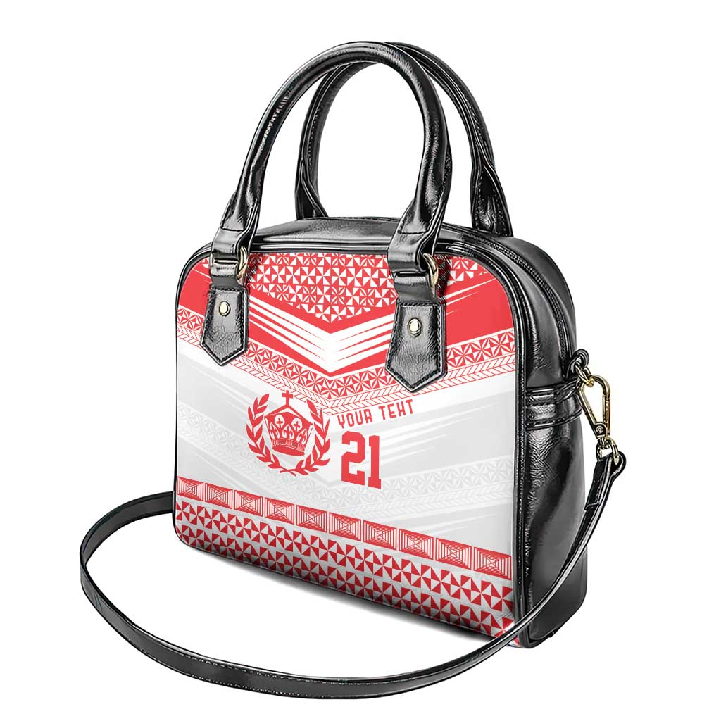 Custom Mate Ma'a Tonga Heritage Shoulder Handbag Pacific Tribal Rugby White Edition LT9 - Polynesian Pride