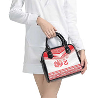 Custom Mate Ma'a Tonga Heritage Shoulder Handbag Pacific Tribal Rugby White Edition LT9 - Polynesian Pride