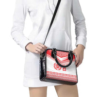 Custom Mate Ma'a Tonga Heritage Shoulder Handbag Pacific Tribal Rugby White Edition LT9 - Polynesian Pride