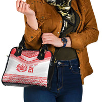 Custom Mate Ma'a Tonga Heritage Shoulder Handbag Pacific Tribal Rugby White Edition LT9 - Polynesian Pride
