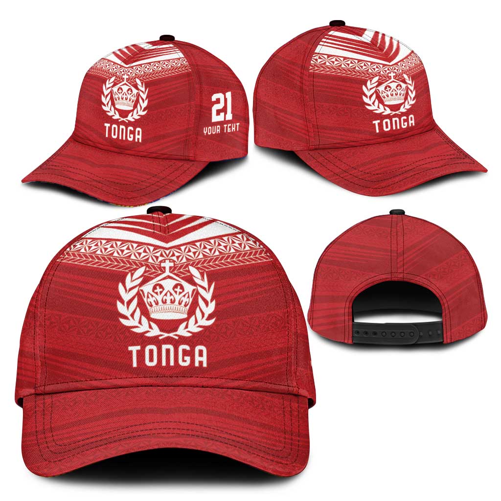 Custom Pacific Rugby Spirit Classic Cap Tonga Ngatu Pride Red Edition - Polynesian Pride