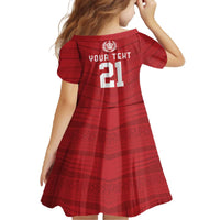 Custom Pacific Rugby Spirit Family Matching Off The Shoulder Long Sleeve Dress and Hawaiian Shirt Tonga Ngatu Pride Red Edition LT9 - Polynesian Pride