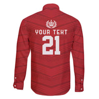 Custom Pacific Rugby Spirit Family Matching Off The Shoulder Long Sleeve Dress and Hawaiian Shirt Tonga Ngatu Pride Red Edition LT9 - Polynesian Pride