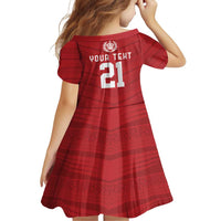 Custom Pacific Rugby Spirit Family Matching Off Shoulder Short Dress and Hawaiian Shirt Tonga Ngatu Pride Red Edition LT9 - Polynesian Pride