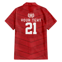 Custom Pacific Rugby Spirit Family Matching Puletasi and Hawaiian Shirt Tonga Ngatu Pride Red Edition - Polynesian Pride