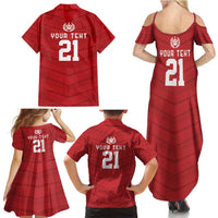 Custom Pacific Rugby Spirit Family Matching Summer Maxi Dress and Hawaiian Shirt Tonga Ngatu Pride Red Edition LT9 - Polynesian Pride