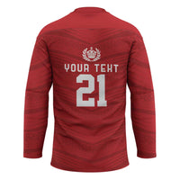 Custom Pacific Rugby Spirit Hockey Jersey Tonga Ngatu Pride Red Edition - Polynesian Pride