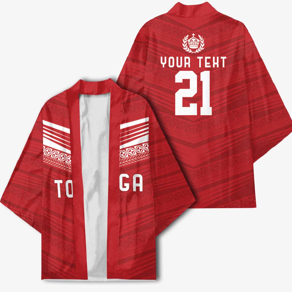 Custom Pacific Rugby Spirit Kimono Tonga Ngatu Pride Red Edition - Polynesian Pride