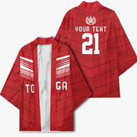 Custom Pacific Rugby Spirit Kimono Tonga Ngatu Pride Red Edition - Polynesian Pride