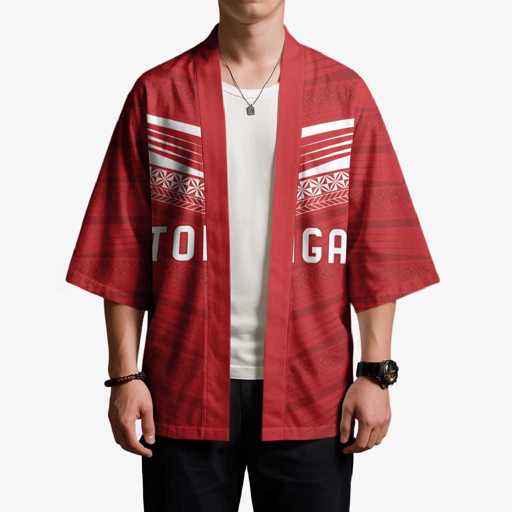 Custom Pacific Rugby Spirit Kimono Tonga Ngatu Pride Red Edition - Polynesian Pride