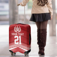Custom Pacific Rugby Spirit Luggage Cover Tonga Ngatu Pride Red Edition - Polynesian Pride