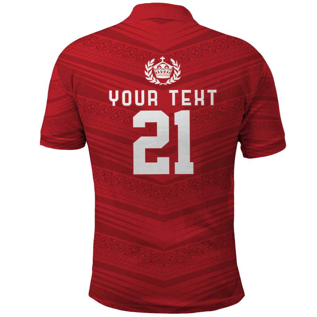 Custom Pacific Rugby Spirit Polo Shirt Tonga Ngatu Pride Red Edition - Polynesian Pride