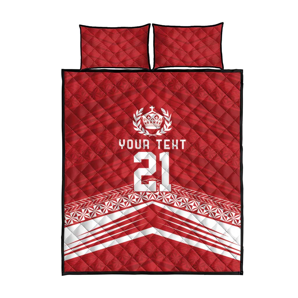 Custom Pacific Rugby Spirit Quilt Bed Set Tonga Ngatu Pride Red Edition LT9 - Polynesian Pride