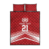 Custom Pacific Rugby Spirit Quilt Bed Set Tonga Ngatu Pride Red Edition LT9 - Polynesian Pride